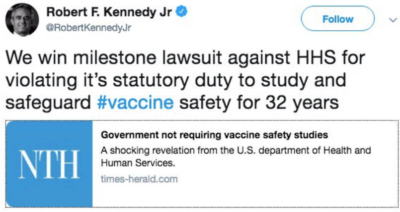 U S Government Defeated In Vaccine Safety Lawsuit Principia   Rfk Jr 